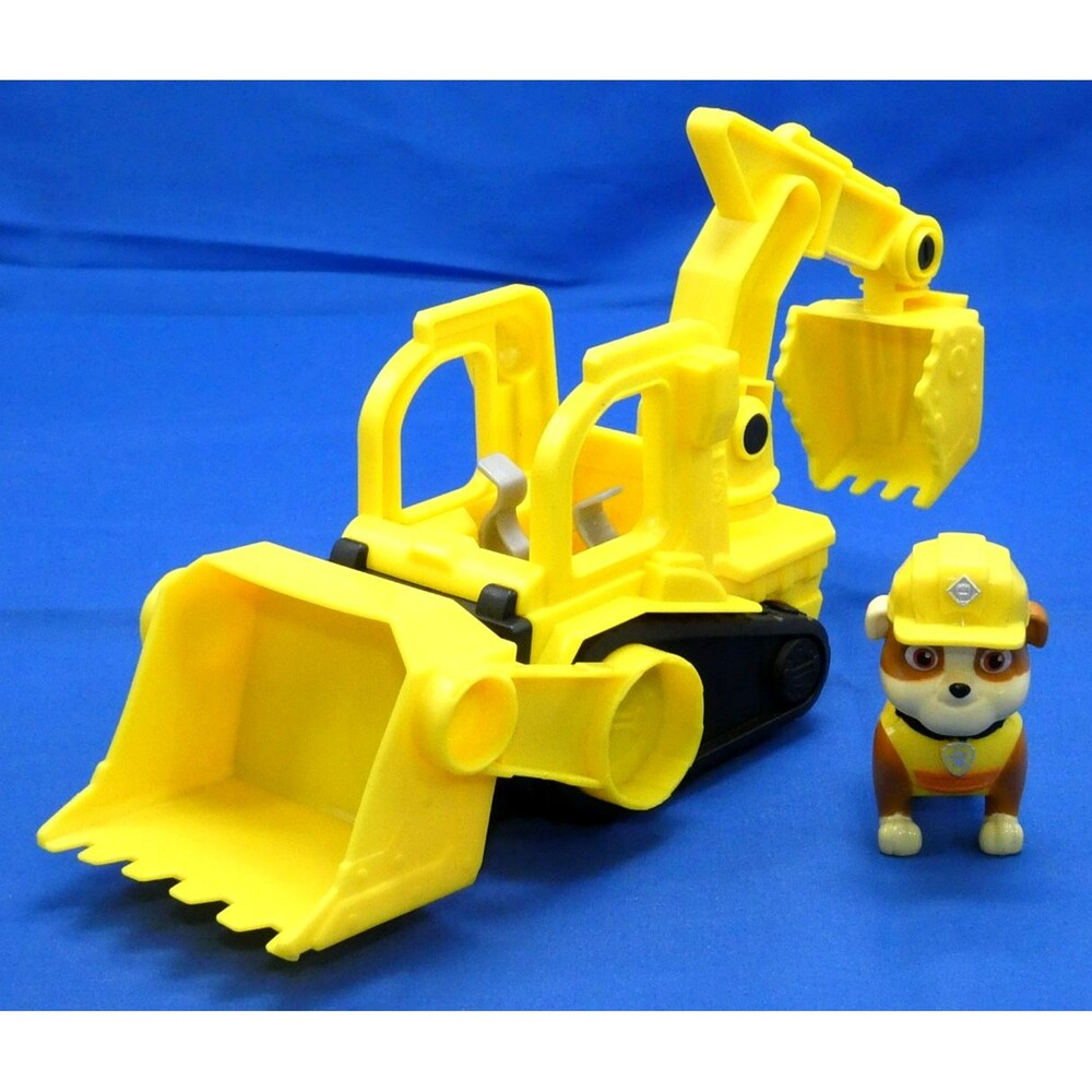 Paw Patrol Spin Master Rubble Figure & Bulldozer Excavator Vehicle Truck Toy